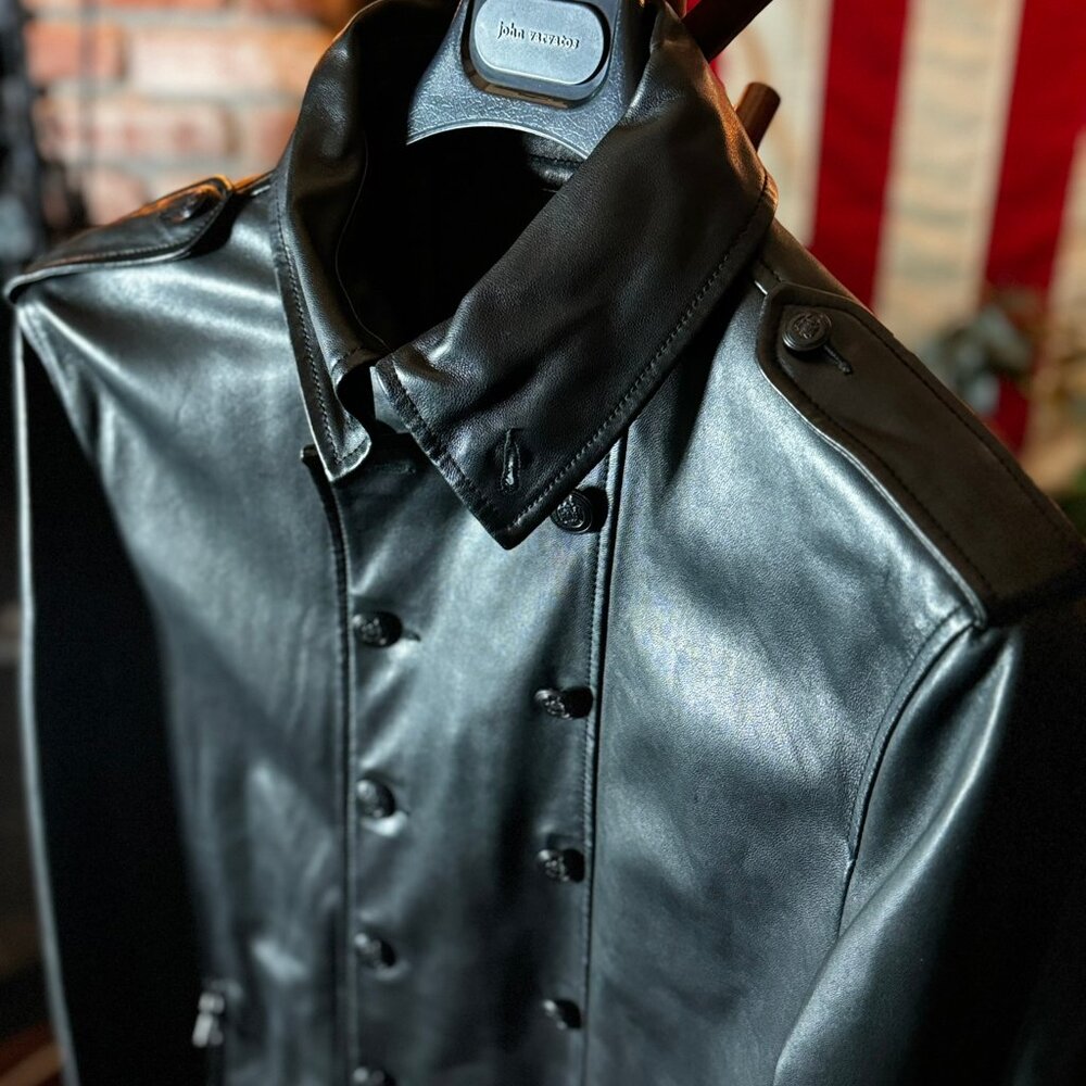 *RARE* JOHN VARVATOS Limited Edition Double Breasted Leather Jacket Sz52 RP$2698